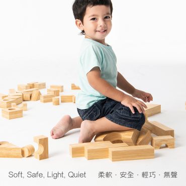 【美安市集】軟質木紋積木4cm-30件組