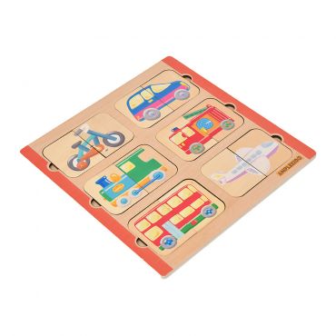 AMPLEKIDO二分之一拼圖-交通工具