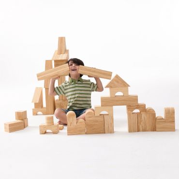 Weplay軟質木紋積木8cm-56件組