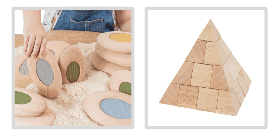 積木角布置-小手疊大石與金字塔幾何積木