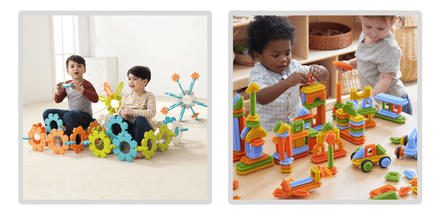 積木角布置-雪花拼拼樂與刷刷木