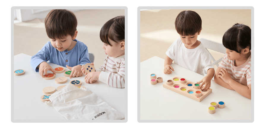 幼兒感官遊戲-觸覺對應盤與配對桌遊